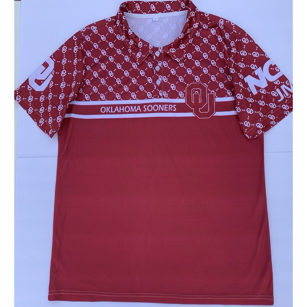 Oklahoma Sooners Mens Size Large Collared Polo Shirt OU NCAA Boomer Top
